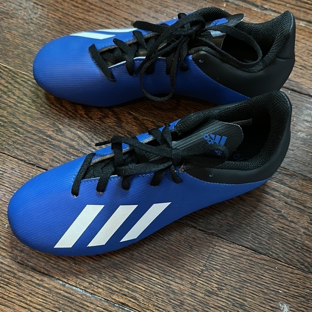👟👟adidas Kids' size 3.5 X 19.4 FXG Soccer Cleats Black/Blue EF…